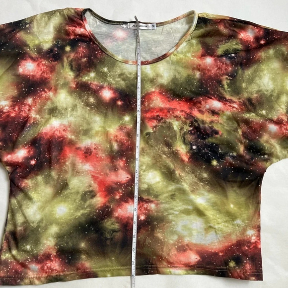 ANGELA Womens Sz Medium Cosmos Space Dolman Short Sleeve Top NWOT M - Picture 8 of 10